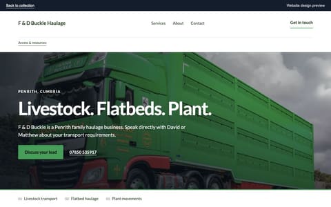 F & D Buckle Haulage independent website redesign concept
