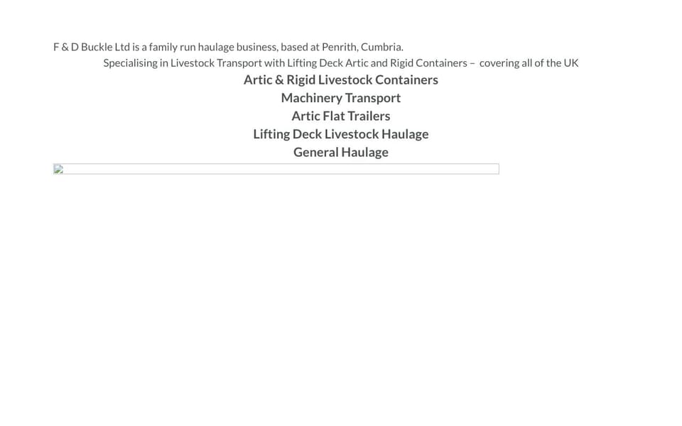 F & D Buckle Haulage existing website, captured 4 October 2026